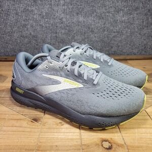 Brooks Men's Ghost 16 Running Shoes - 11 Extra Wide 4E - Athletic Gray Lime